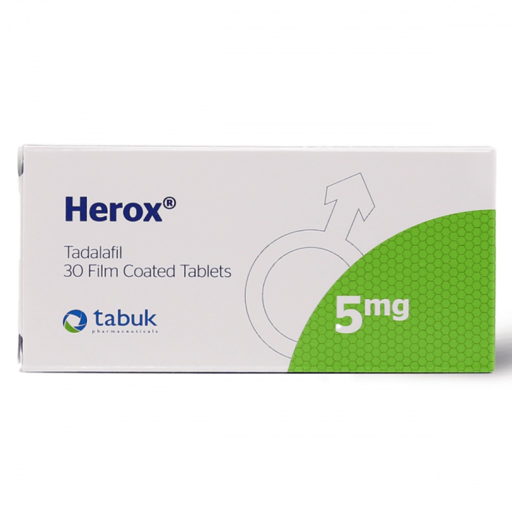Herox, Tadalafil 5mg Tablets, Erectile dysfunction treatment tablets, 30 tablets