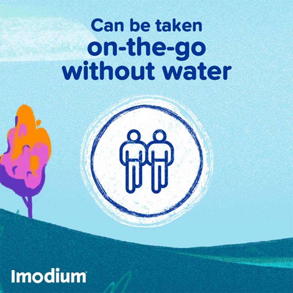 Imodium, Instants 2 mg melt in mouth tablets, Fast relief for diarrhea symptoms, 2 mg