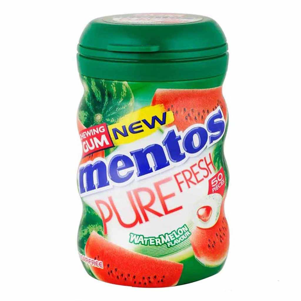 Mentos, Pure Fresh Gum Watermelon, Sweet watermelon flavor for fresh breath, 87.5 grams