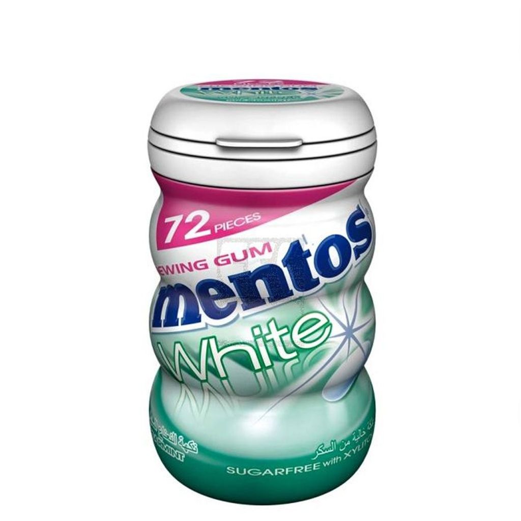 Mentos, Chewing Gum White Spearmint, Refreshing spearmint flavored chewing gum, 72 pieces