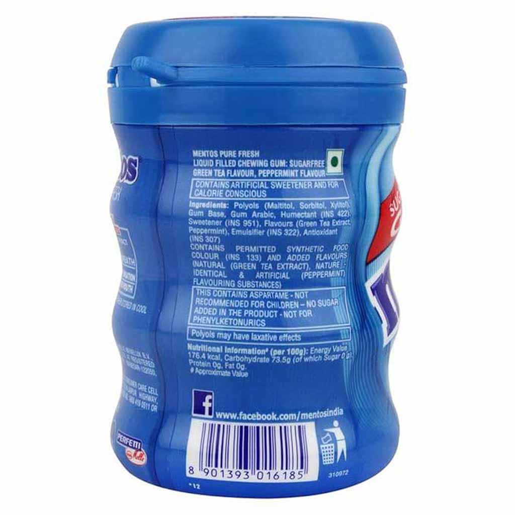 Mentos, Chewing Gum Pure Fresh Mint, Crisp mint flavor for long-lasting freshness, 56 grams