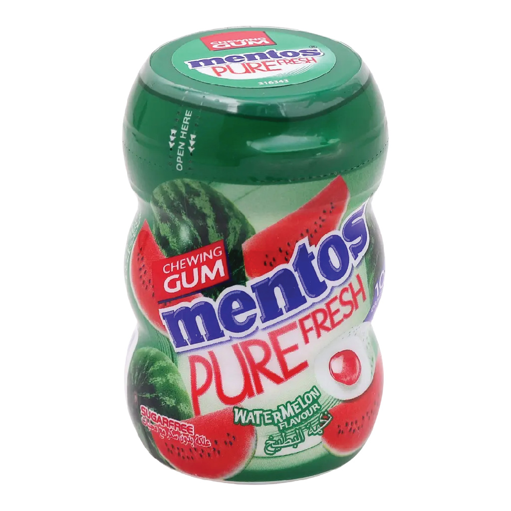 Mentos, Chewing Gum, Sweet watermelon flavor for refreshing breath, Tube