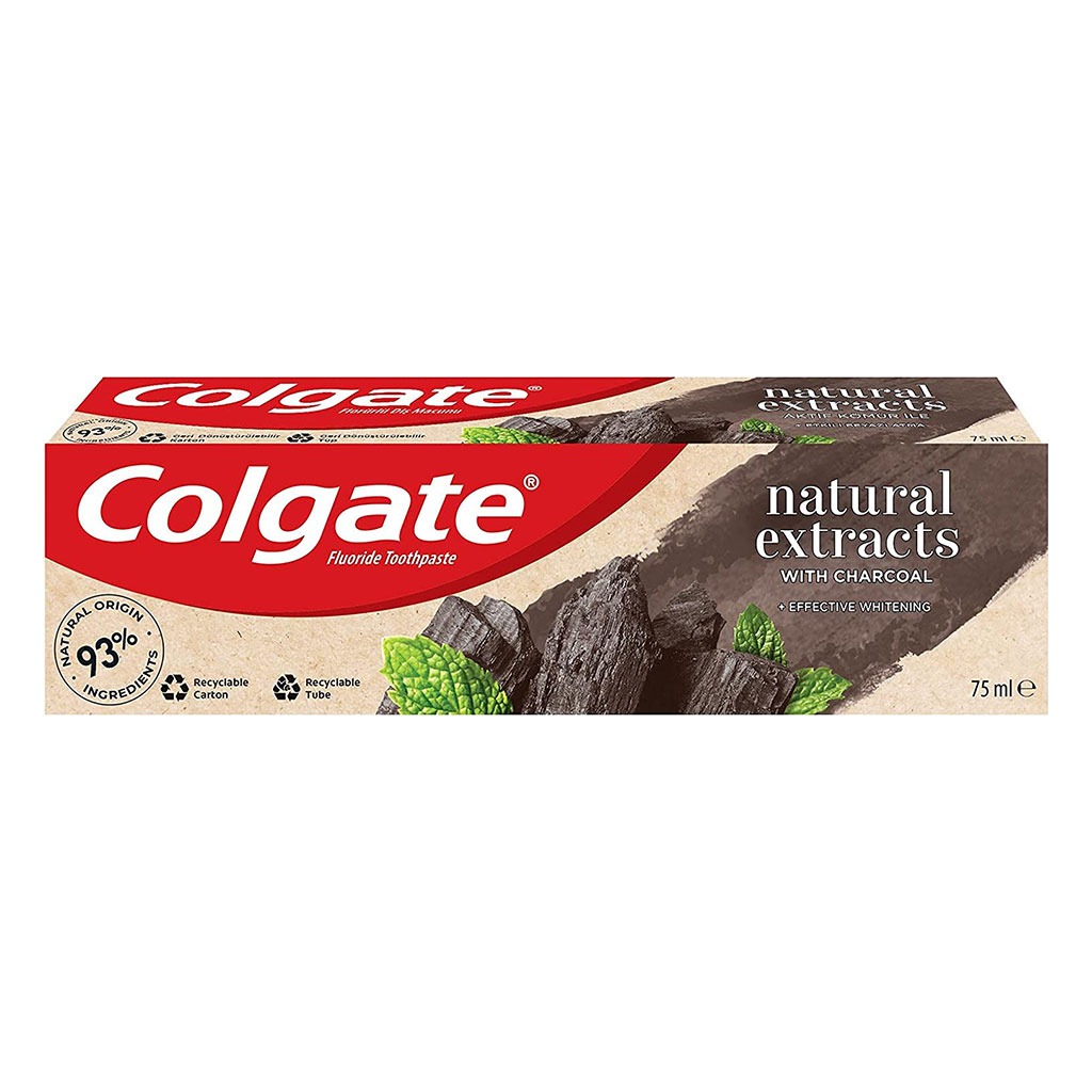Colgate, Natural Extracts Deep Clean Activated Charcoal Toothpaste, Deep cleaning toothpaste with natural extracts, 75 ml