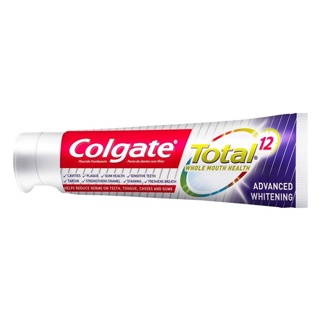 Colgate, Total 12 Hour Protection Advanced Whitening Toothpaste, Advanced whitening and cavity protection toothpaste, 75 ml