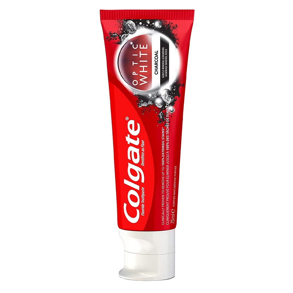 Colgate, Optic White Charcoal Whitening Toothpaste, Whitening toothpaste with activated charcoal, 75 ml
