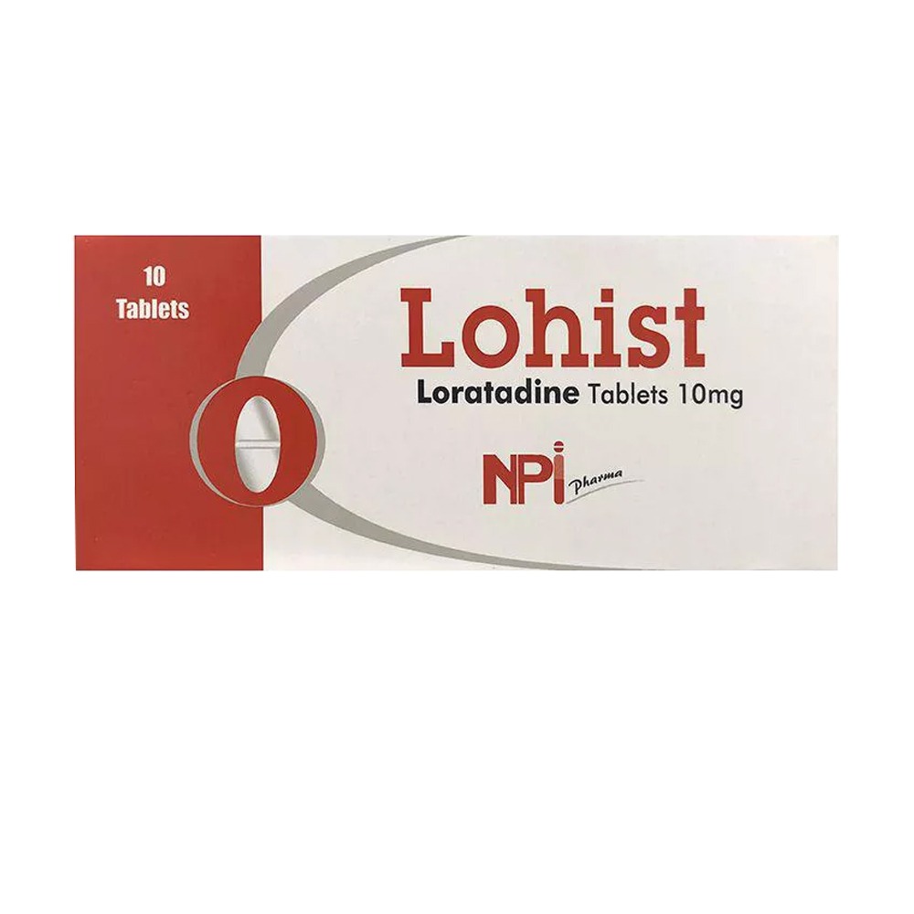 Lohist, 10mg Tablets, Antihistamine tablets for allergy relief, 10 tablets