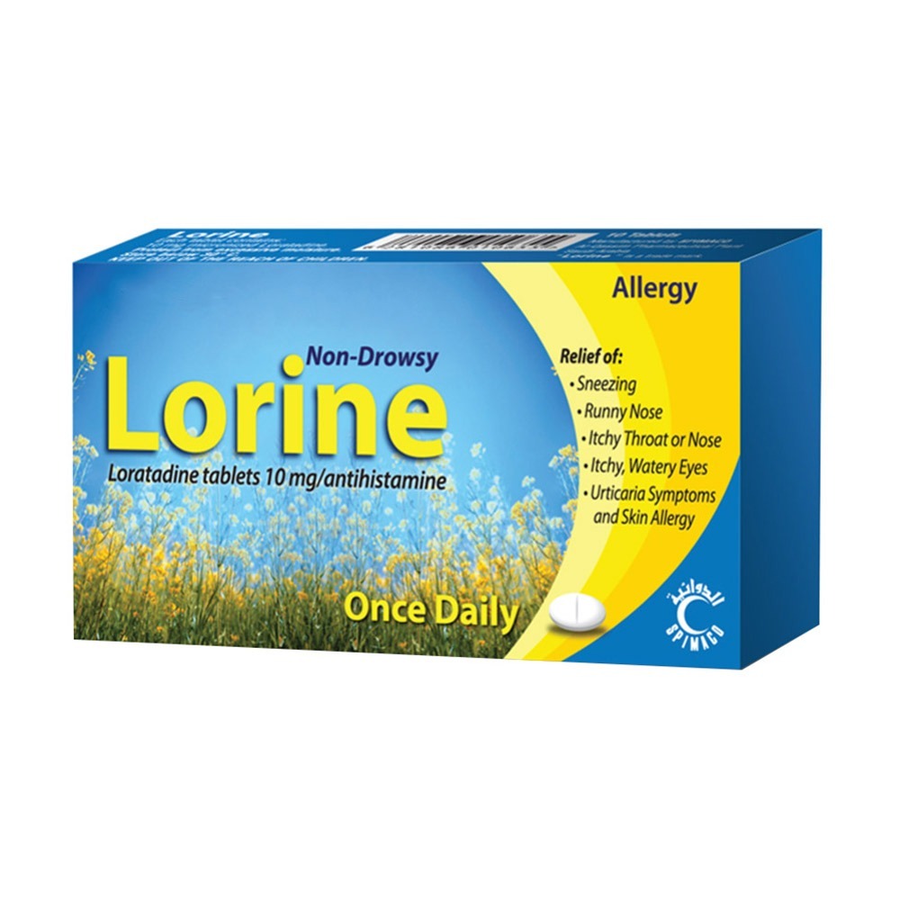Lorine, 10mg Tablets, Antihistamine tablets for allergy relief, 30 tablets