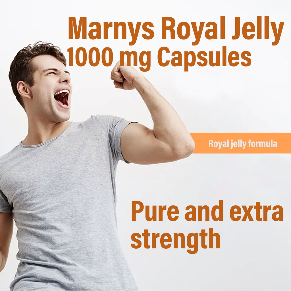Marnys, Royal Jelly 1000 mg Capsules, Natural energy and immune support capsules, 30 capsules