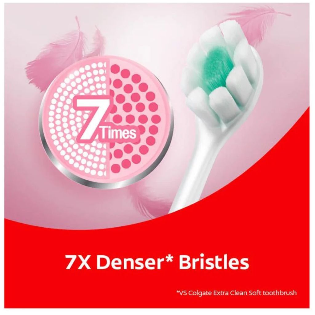 Colgate, Foamsoft Super Dense Thin Soft Bristle Toothbrush, Soft bristle toothbrush for gentle cleaning, 1 piece