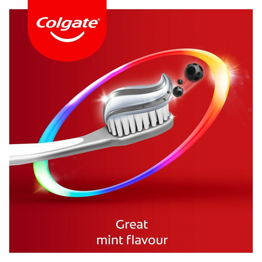 Colgate, Total 12 Hour Protection Charcoal Deep Clean Toothpaste, Deep cleaning toothpaste with charcoal, 75 ml