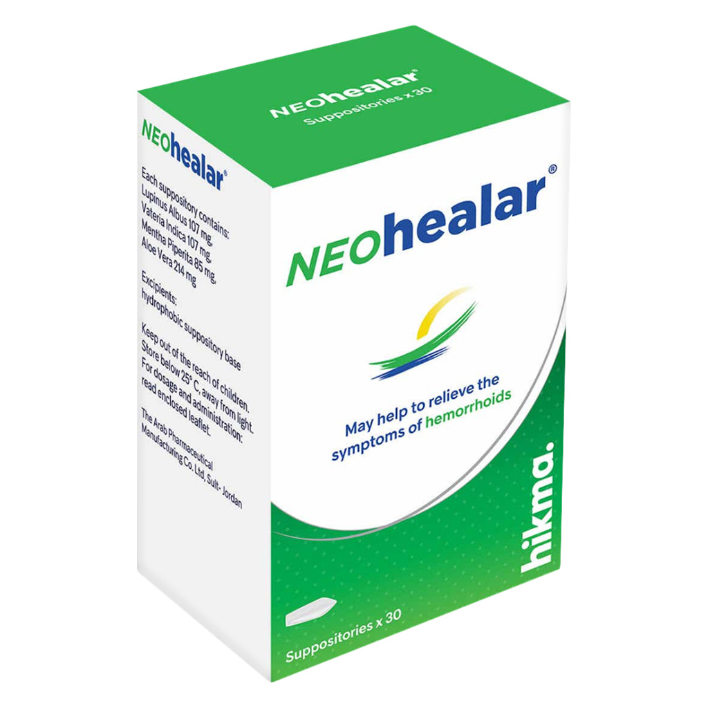 Neo-Healar, Rectal Suppository, Treatment for hemorrhoids and anal discomfort, 30 pieces