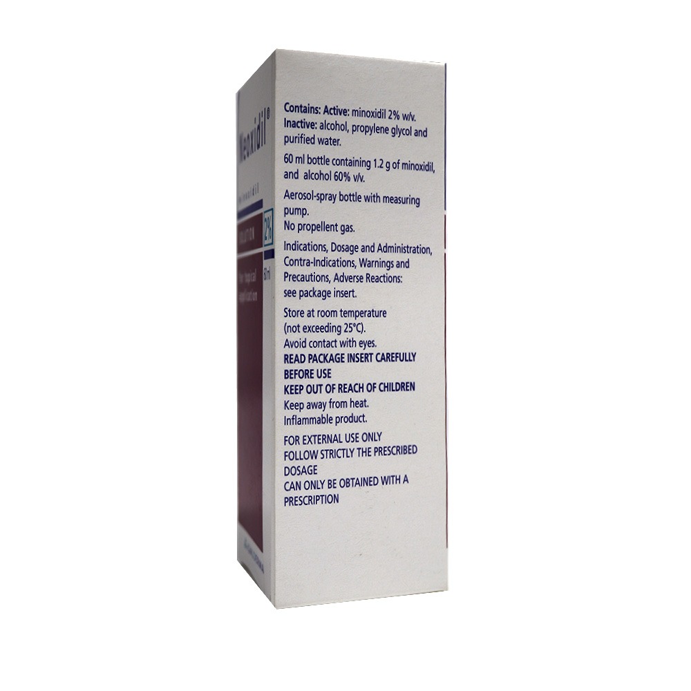Neoxidil, 2 Solution, Hair regrowth treatment solution, 60ml