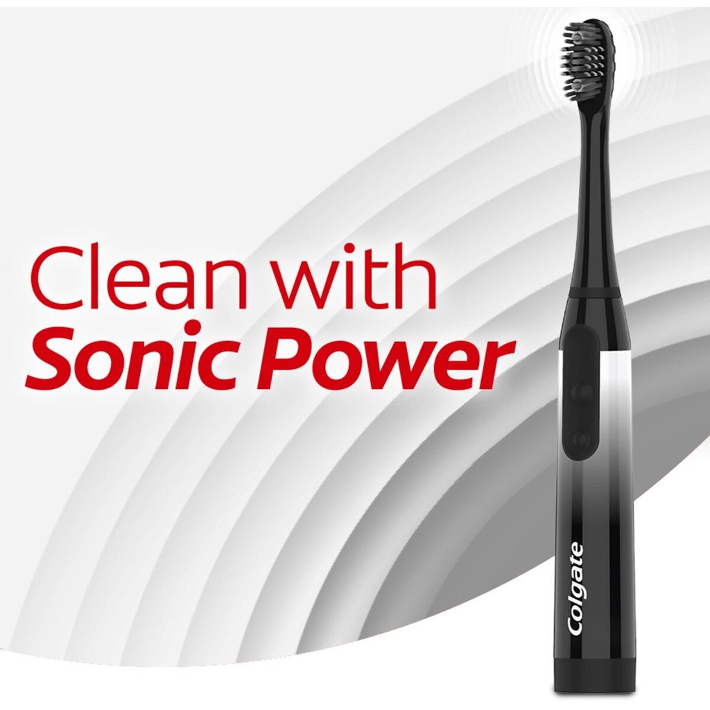Colgate, 360 Sonic Charcoal Battery Toothbrush, Charcoal infused sonic battery toothbrush