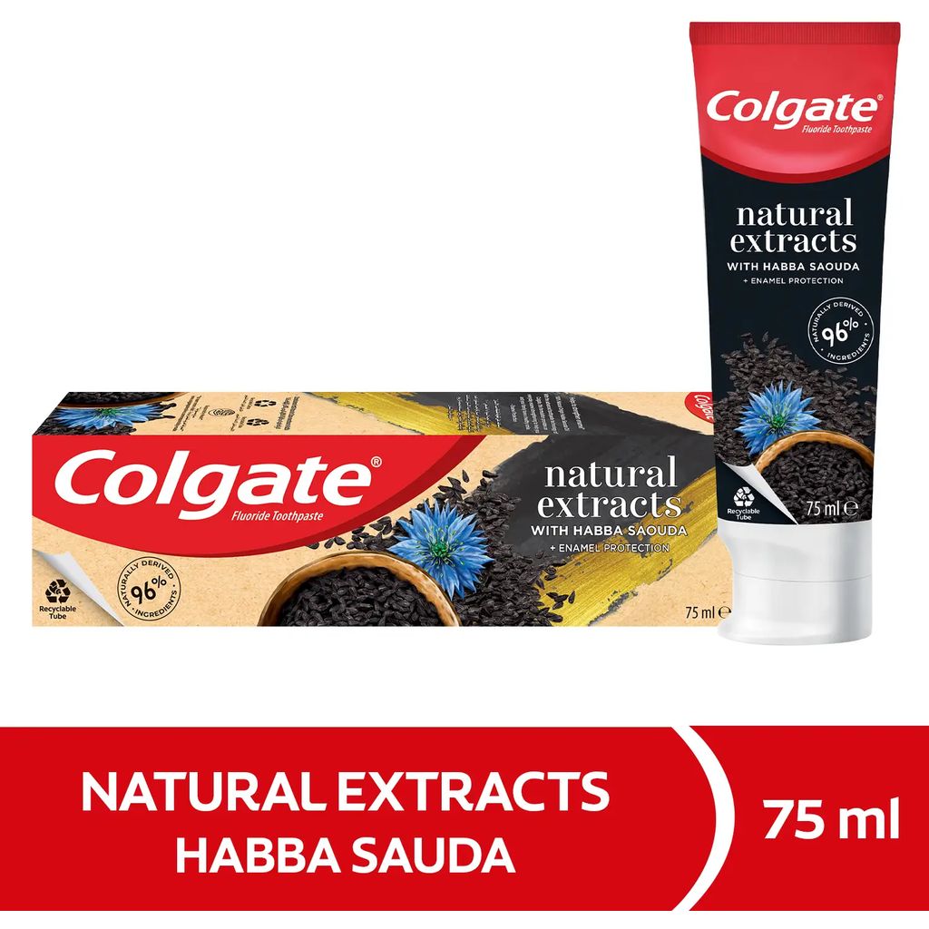 Colgate, Natural Extracts Habba Sauda Toothpaste, Herbal toothpaste with black seed extract, 75ml