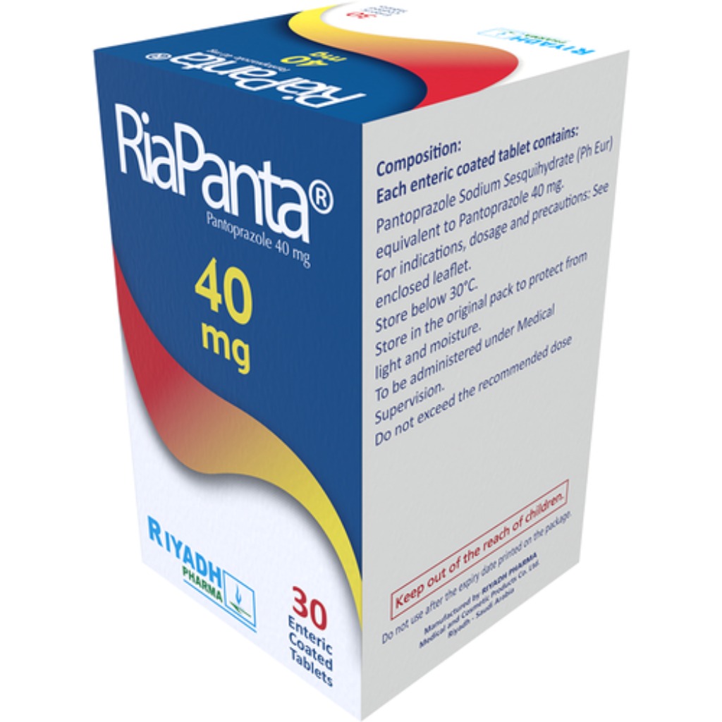 RiaPanta Pantoprazole 40mg 30 Tablets