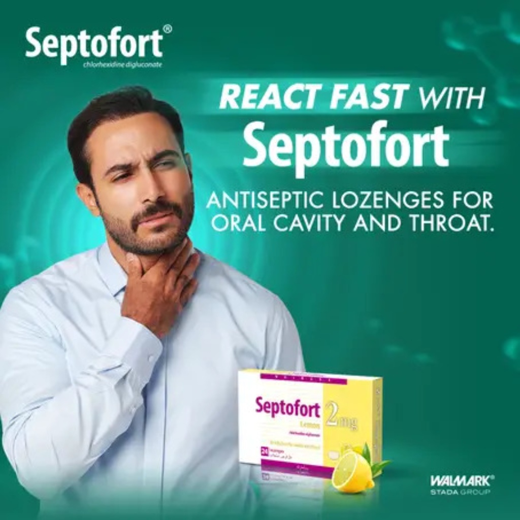 Septofort, Lemon lozenges, Soothing throat lozenges with vitamin C, 2mg