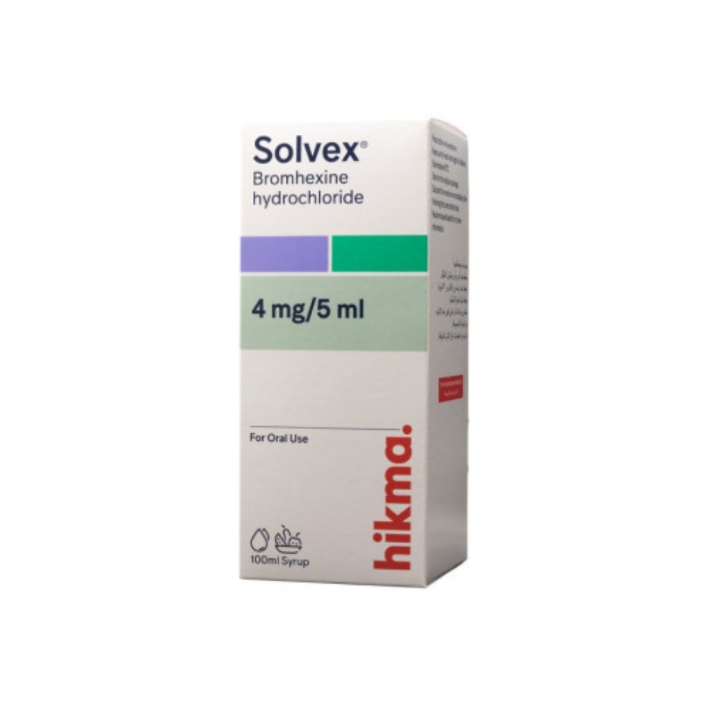 Solvex, 4 mg syrup, Pediatric cough syrup with expectorant properties, 100 ml