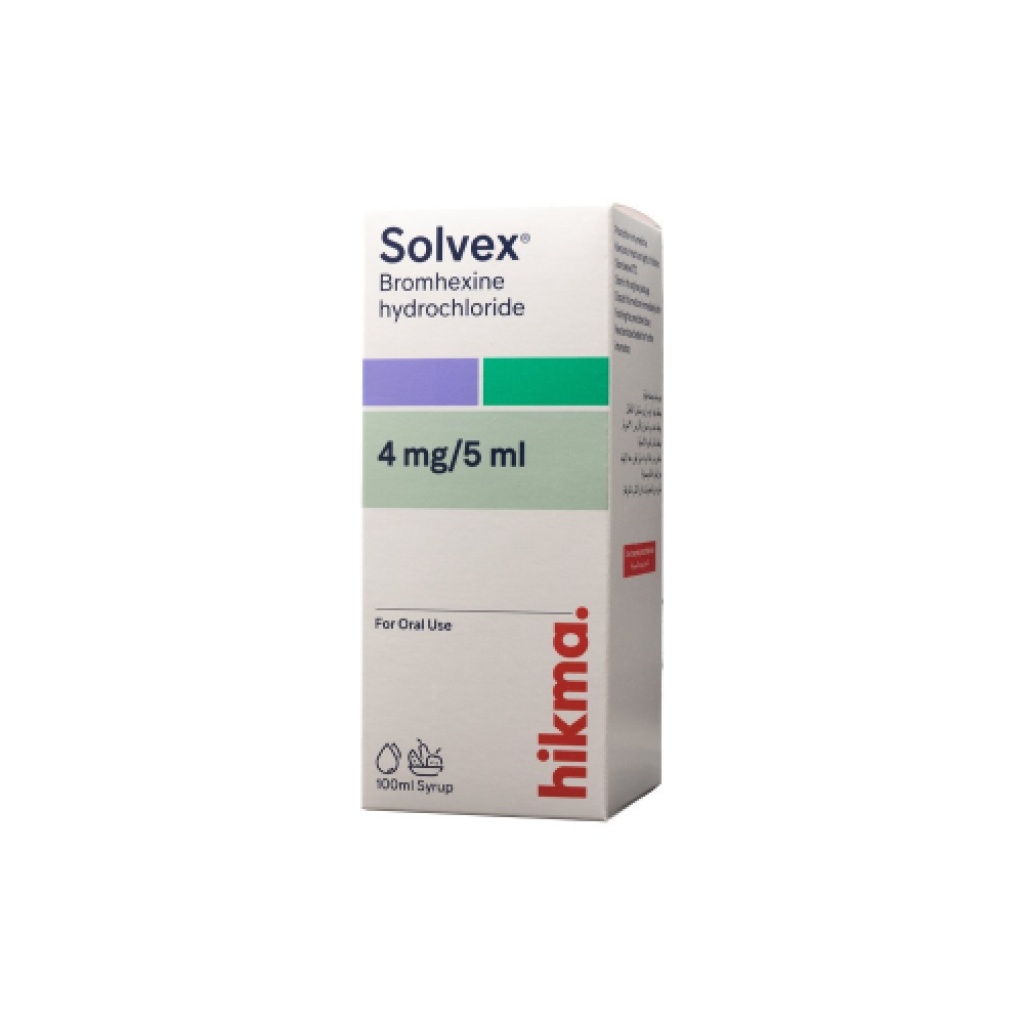 Solvex, 4 mg syrup, Pediatric cough syrup with expectorant properties, 100 ml