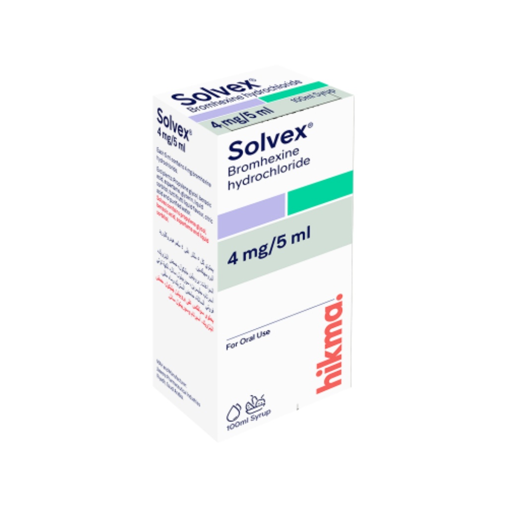 Solvex, 4 mg syrup, Pediatric cough syrup with expectorant properties, 100 ml