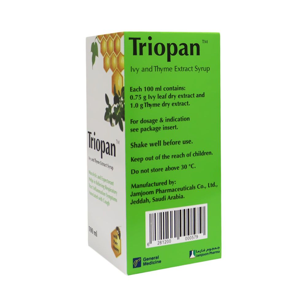 Triopan, Syrup, Cough relief syrup with soothing formula, 100 ml
