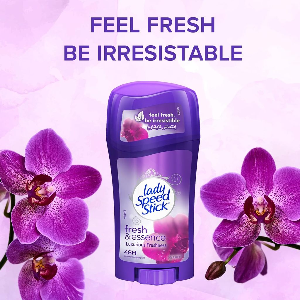 Lady Speed Stick, Fresh & Essence Antiperspirant Stick, Long-lasting fresh antiperspirant protection, 65g