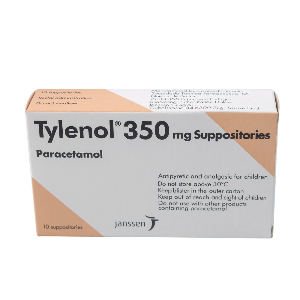Tylenol 350 mg Suppository 10Pcs
