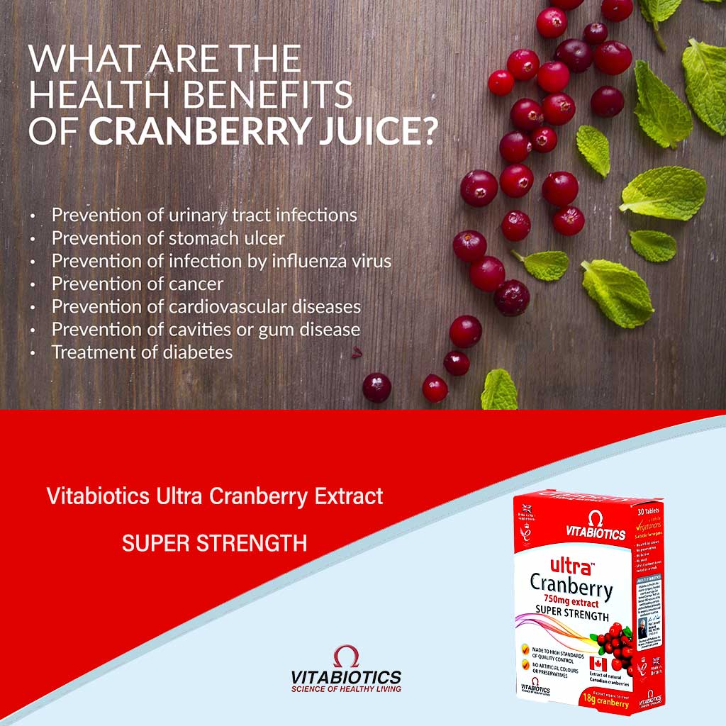Vitabiotics Ultra Cranberry 750 mg – urinary tract support 30 Tablets