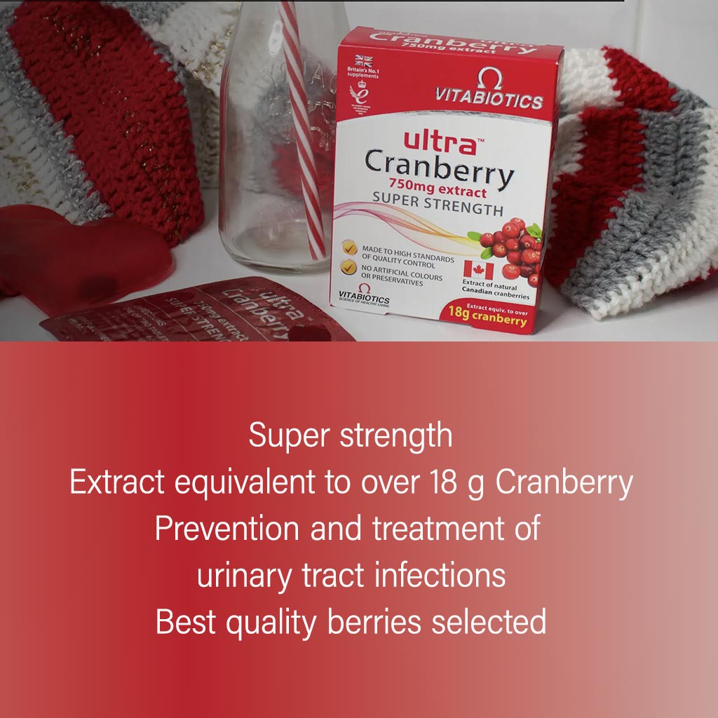 Vitabiotics Ultra Cranberry 750 mg – urinary tract support 30 Tablets