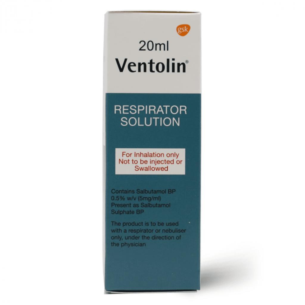 Ventolin, Respirator Solution, Bronchodilator solution for inhalation therapy, 20 ml