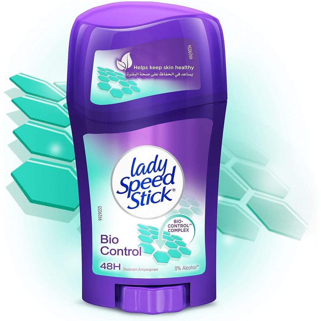 Lady Speed Stick, Bio Control antiperspirant stick, Long-lasting odor and sweat protection, 45 g