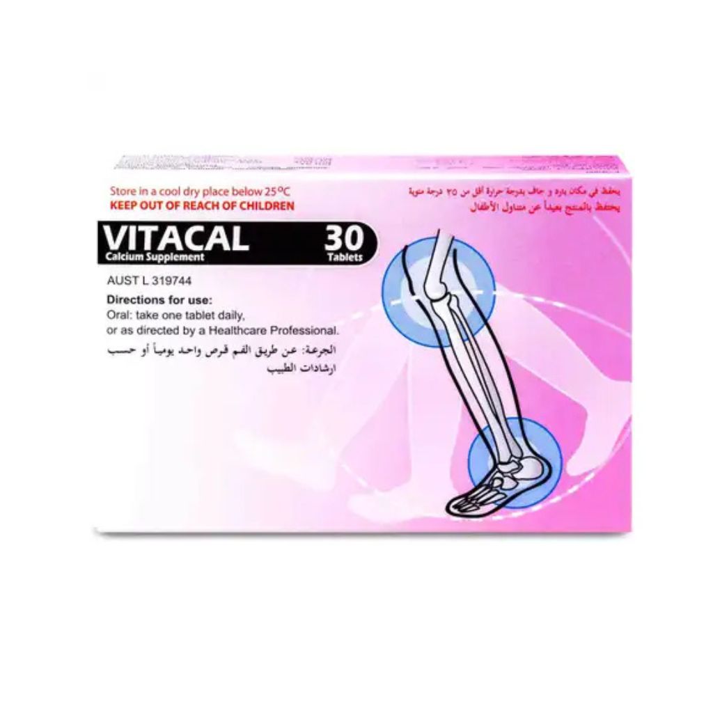 Vitacal, Calcium Tablets, Supports bone health and strength, 30 tablets