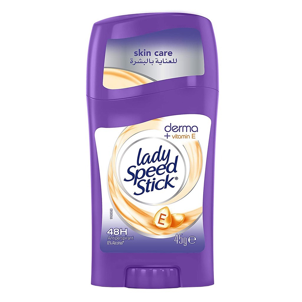 Lady Speed Stick, 48-Hour Derma + Vitamin E Deodorant Stick, Long-lasting deodorant with vitamin E care, 45 g