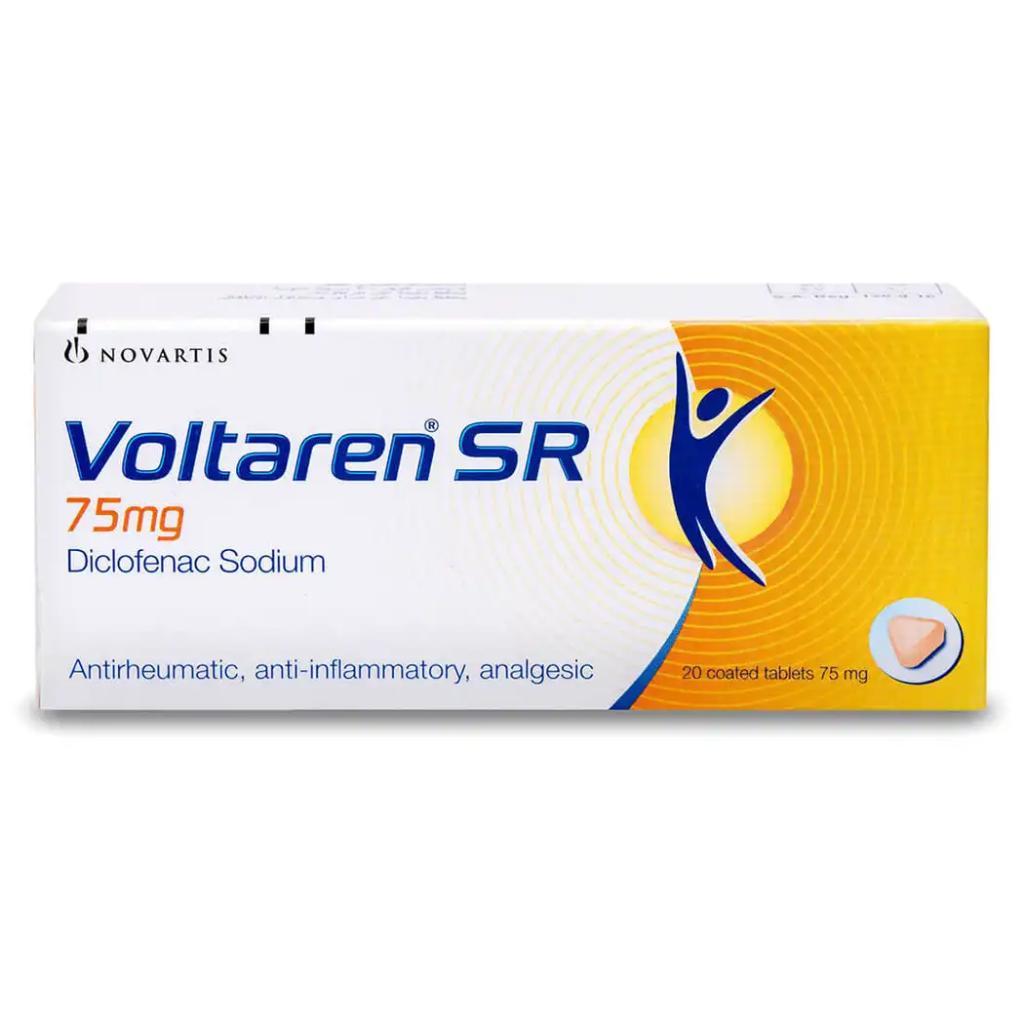 Voltaren SR, 75mg Coated Tablets, Extended-release pain relief tablets for arthritis, 20 tablets