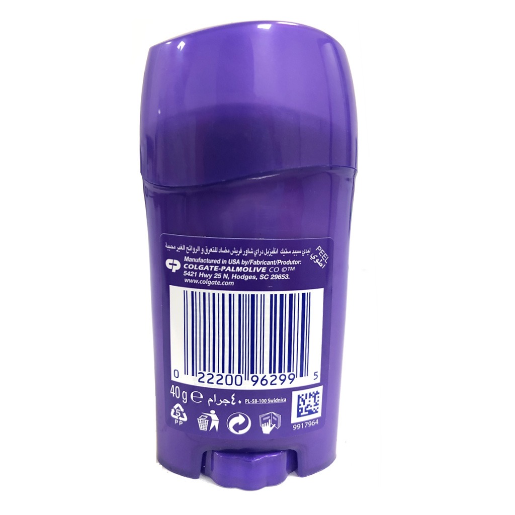 Lady Speed Stick, Invisible Dry Shower Fresh deodorant stick, Fresh scent long-lasting deodorant protection, 40 g