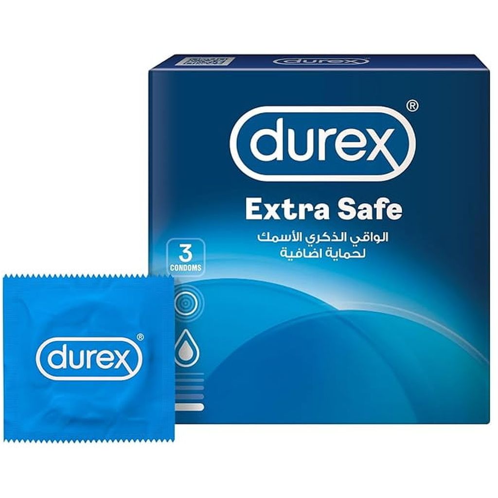 Durex, Extra Safe Condoms, Extra safe latex condoms for reliable protection, 3 condoms