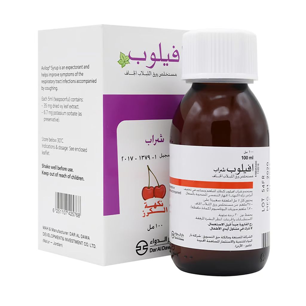 Avilop, Syrup, Antihistamine cough-relief syrup, 100 ml