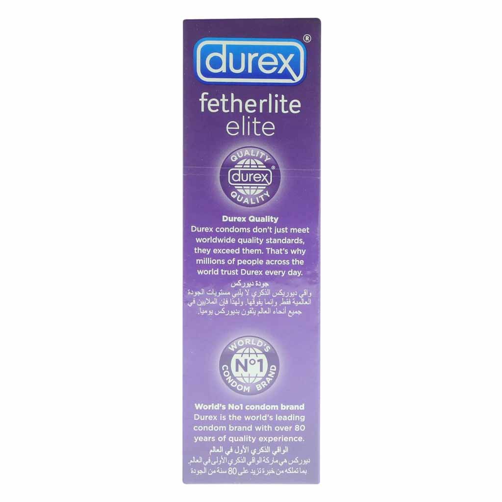 Durex, Feel Smooth Featherlite Elite Condoms, Ultra-thin condoms for natural sensation, 12 condoms