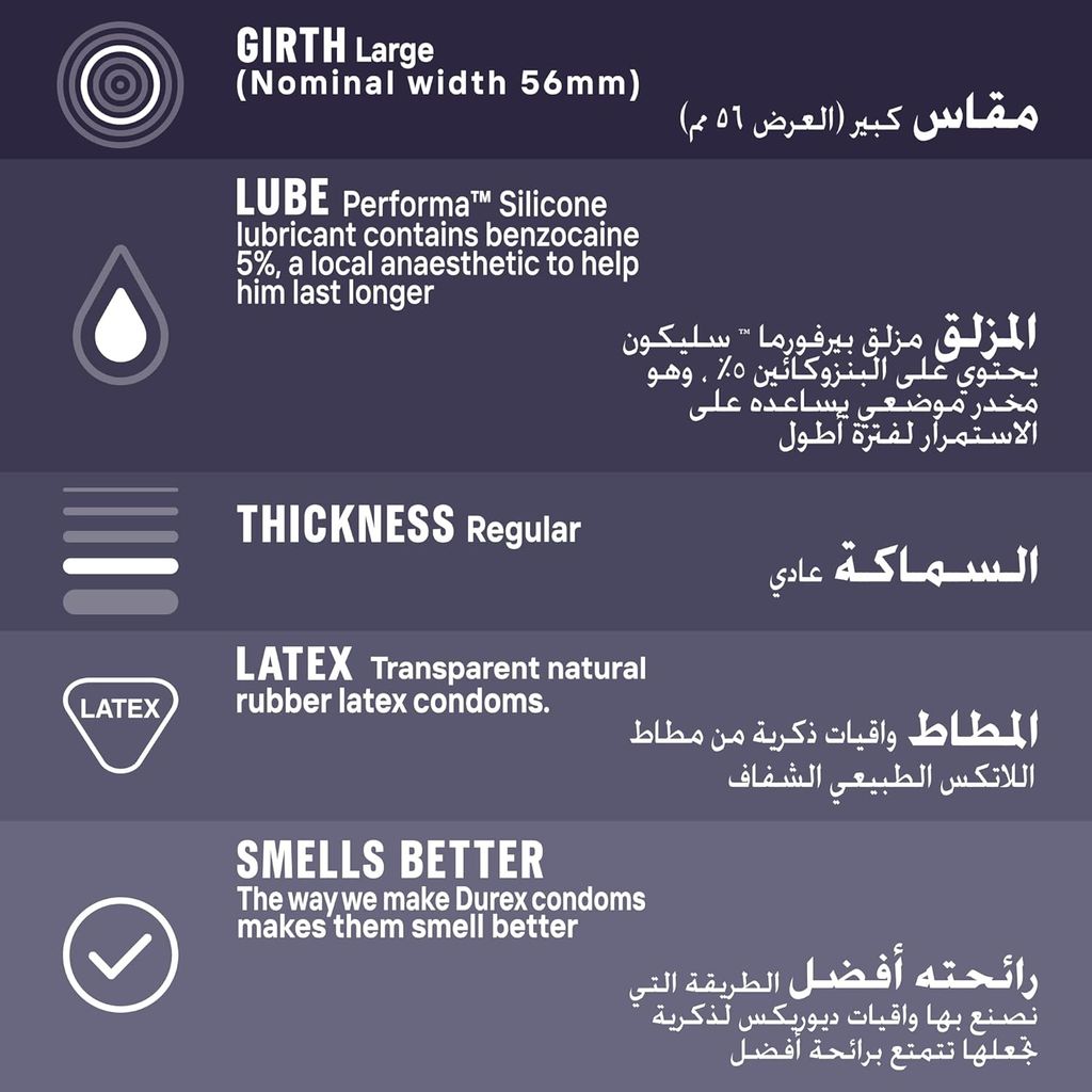 Durex, Mutual Pleasure Condoms, Textured condoms for enhanced pleasure, 3 condoms