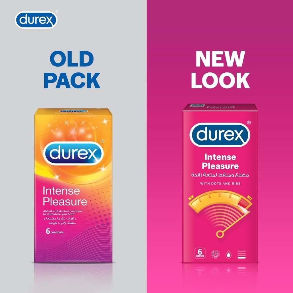 Durex, Intense Pleasure Condoms, Ribbed and dotted condoms for enhanced sensation