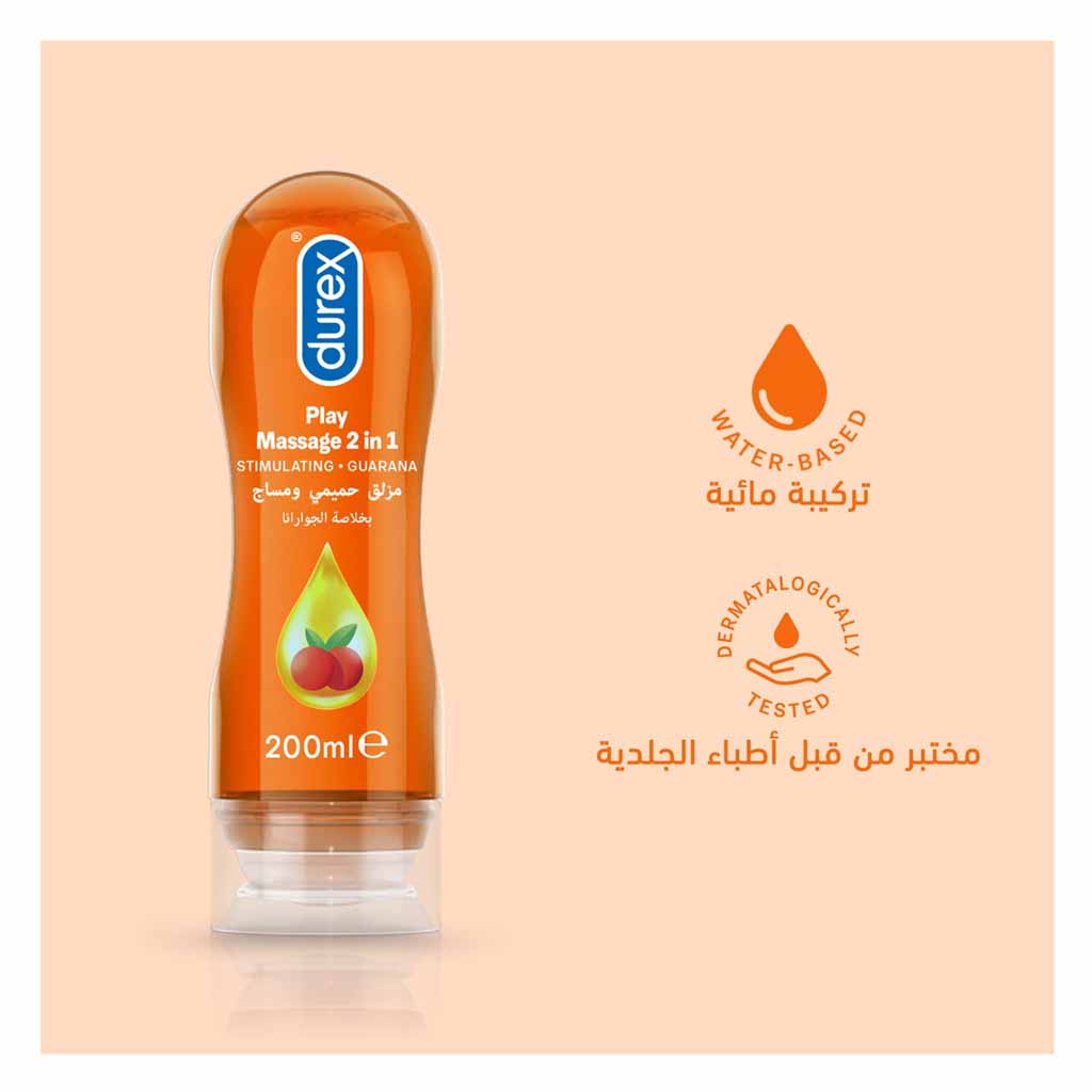 Durex Guarana Play 2-In-1 Stimulating Massage Lube Gel 200ml