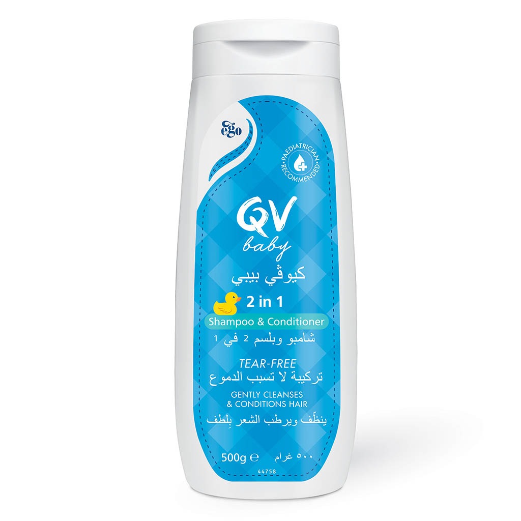 Ego QV, 2 In 1 Tear Free Baby Shampoo & Conditioner, Gentle shampoo and conditioner for babies, 500 g
