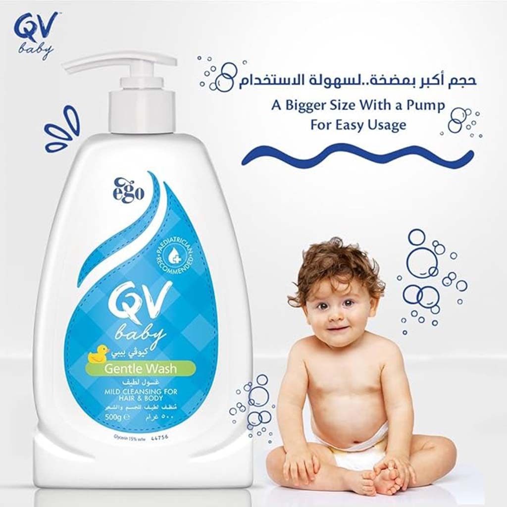 QV, Baby Gentle Wash, Mild cleansing wash for delicate baby skin, 500 g