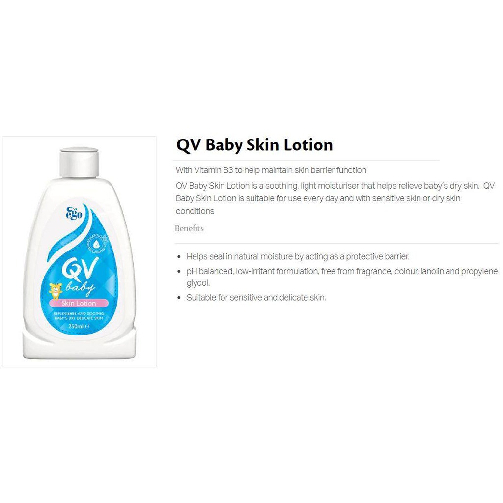 Ego QV, Baby Skin Lotion, Moisturizing lotion for delicate baby skin, 250 ml