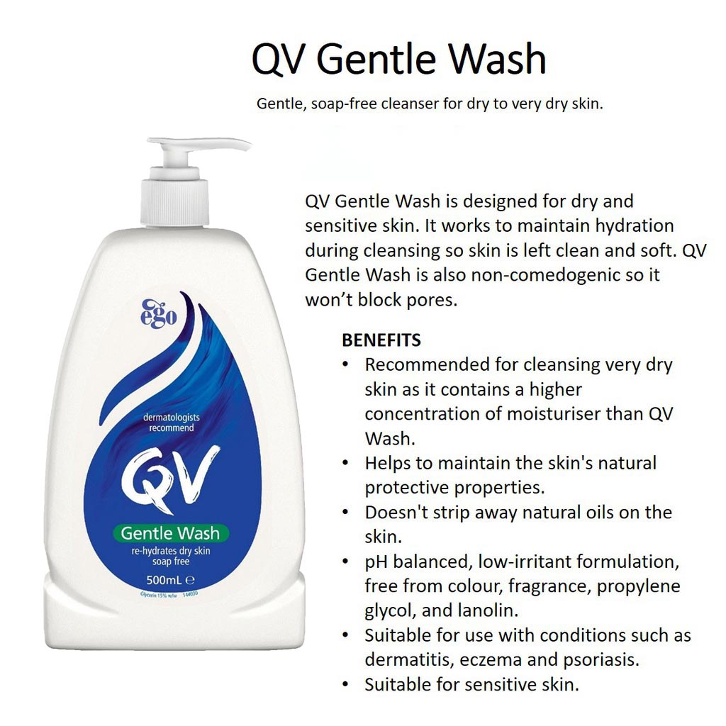 Ego QV, Gentle body wash, Moisturizing body wash for dry and sensitive skin, 500 ml
