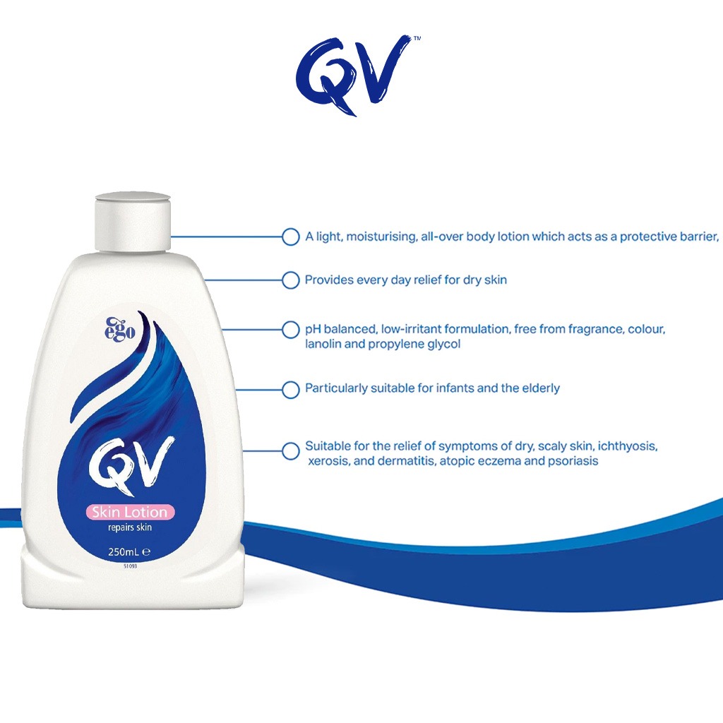 QV, Skin Lotion, Hydrating skin lotion for dry and sensitive skin, 250 ml