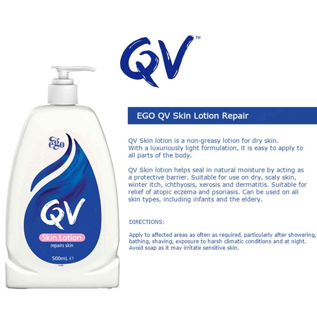 Ego QV, Skin Lotion Moisturizer, Hydrating lotion for dry and sensitive skin, 500 ml