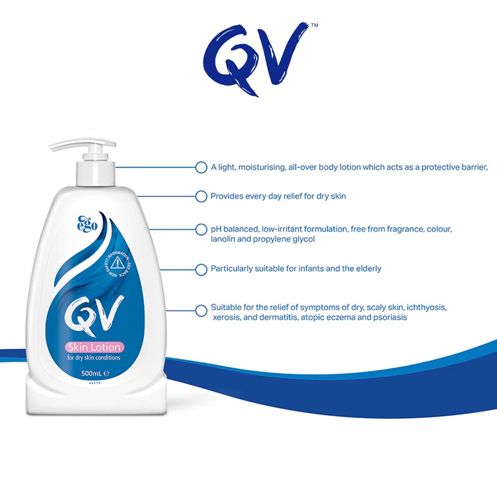 Ego QV, Skin Lotion Moisturizer, Hydrating lotion for dry and sensitive skin, 500 ml