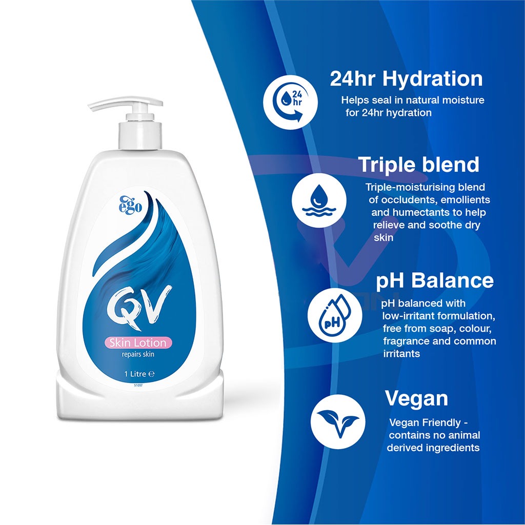 Ego QV, Skin Lotion Moisturizer, Hydrating lotion for dry and sensitive skin, 500 ml