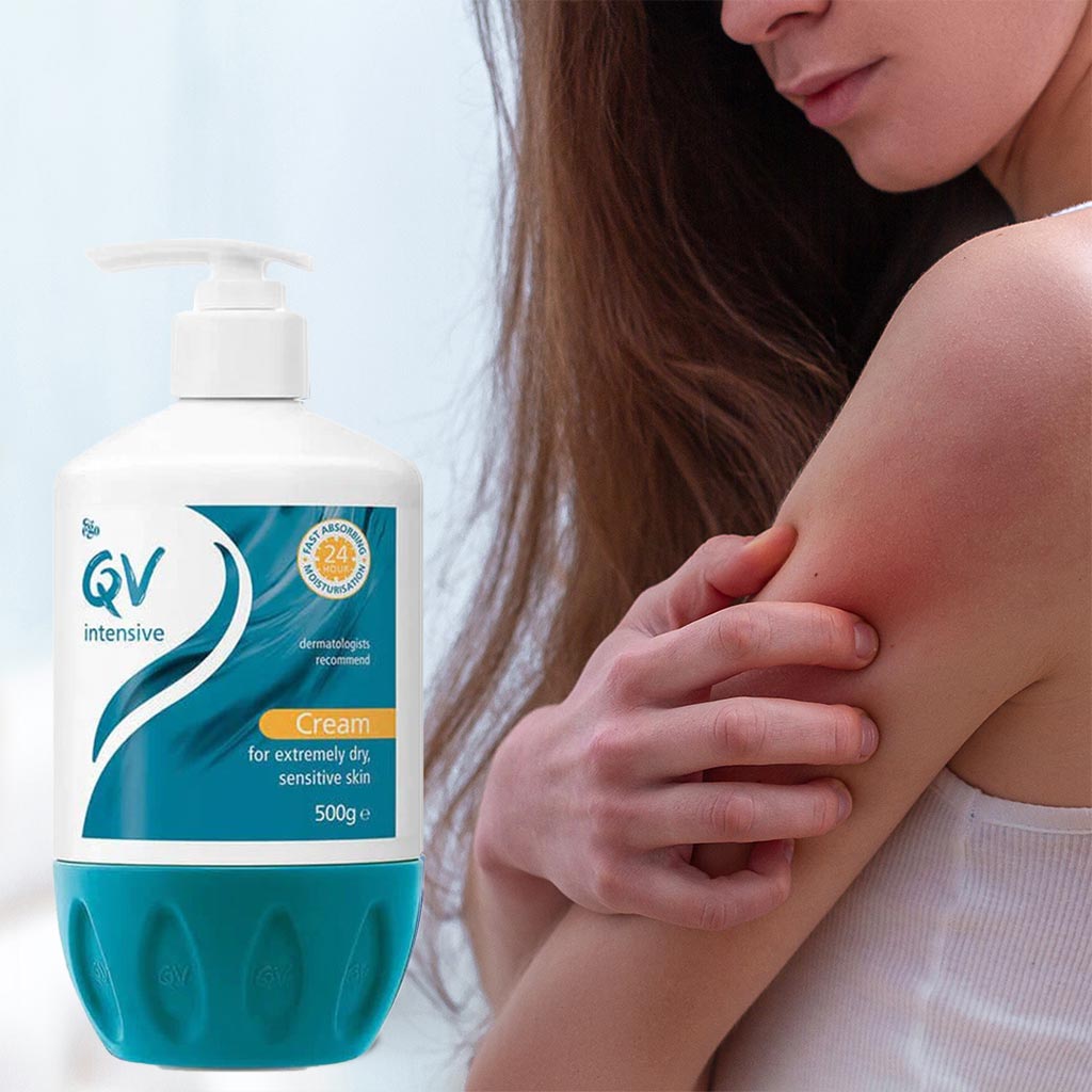 Ego QV, Intensive Body Moisturiser Cream Pump, Moisturizing cream for extremely dry sensitive skin, 500 g