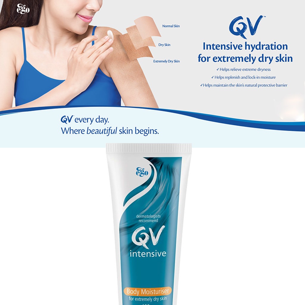 Ego QV, Intensive Body Moisturiser for Dry Skin, Rich hydration for very dry and sensitive skin, 100g